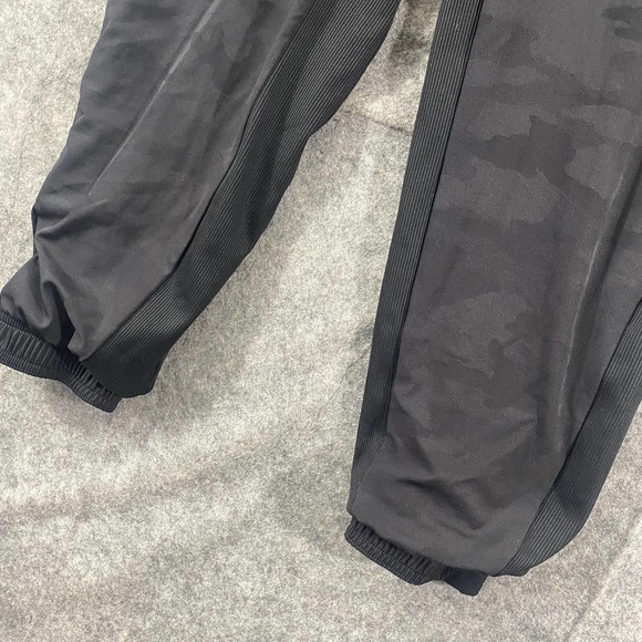 Athleta Brooklyn Jogger Pants 2 Black Camo Lined High Rise Tapered Stretch - Picture 8 of 16
